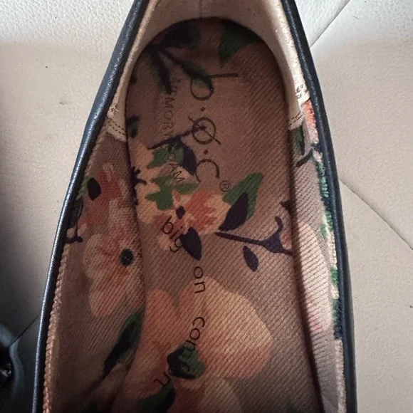 b.o.c. Womens Black/blue Leather Slip-On Loafers - Picture 4 of 5